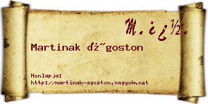 Martinak Ágoston névjegykártya
